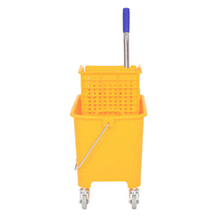 HOMCOM Putzeimer mit Auswringer 2 Fächer mit Rollen