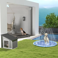 PawHut Hundehütte Outdoor aufklappbares Dach wetterfest Tannenholz
