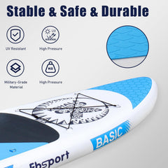 Premium-Stand-Up-Paddle-Board, Yoga-Board mit strapazierfähigem SUP-Zubehör und Tragetasche | Breiter Stand, Surf-Kontrolle, rutschfestes Deck, Leine, Paddel und Pumpe für Jugendliche und Erwachsene