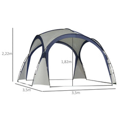 Outsunny Pavillon Gartenzelt Sonnenschutz Outdoor Glasfaser