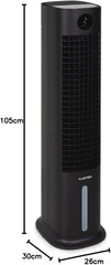 Klarstein Luftkühler mit Wasserkühlung, 5-in-1 Verdunstungskühler, Luftbefeuchter, Ventilator & Luftreiniger, Mobile Klimageräte Luftkühler mit App-Steuerung, 80W Air Cooler, 462m³/h Luftstrom, Weiß
