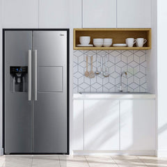 Midea KS-DDX 6.32 WT Side-by-Side Kühl-/Gefrierkombination/ 178,8 cm Hhe/ 254 kWh/Jahr/No Frost/Dual Inverter Compressor/mit 3in1 Wasser-/Eisspender und Wassertank, Dark Inox