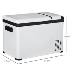Outsunny Auto-Kühlschrank Kompressor LCD-Panel Batterieschutz Weiß