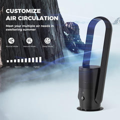 Rotorloser Ventilator mit Luftreiniger, Ultty Turmventilator Leise mit Fernbedienung, Touch, 8H Timer, HEPA-Filter 99,97%, 80cm 90° Oszillation Bladeless Fan für Schlafzimmer Heim, CR022 Weiß
