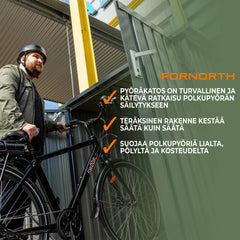 Fornorth Fahrradgarage für zwei Fahrrder 142x198x157cm, Dunkelgrau