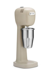 HENDI Milchshake Maker, Inkl. 2 Mixbechers (Edelstahl und Polykarbonat) und 4 austauschbaren Rührwerken, Drink mixer, Frappés, Getränkemixer, 230V/400W, 170x196x(H)490mm, Karamell