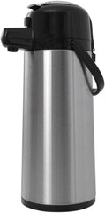Saro Thermo Kaffeemaschine mit Korbfilter und Thermoskanne Industriekaffeemaschine mit Pumpkanne (2,2 Liter, ca. 10 Tassen Kaffee, Brüh- & Warmhaltefunktion), silber