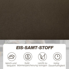 HOMCOM 2-Sitzer Sofa mit Stauraum & Samtoptik, Braun
