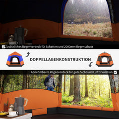 Outsunny Campingzelt Quick-Up 4-6 Personen doppelwandig Outdoor