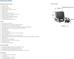 esotec Solar Bachlaufset 70 3400 PRO, Komplettset, Bachlaufpumpe 3400l/h, Solarmodul 70Wp, Erdspieß, Teichpumpe, DIY Solarbrunnen, Wasserspiel, Komplettset, 3m 101966