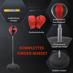 HOMCOM Punchingball Set höhenverstellbar inkl. Handschuhe Pumpe
