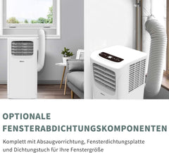 SHINCO Mobile Klimaanlage mit Abluftschlauch, 3-in-1Klimaanlage mit Luftentfeuchter&Ventilator, 7000BTU, 2,05 kW, Mobiles Klimagert mit Schlafmodus, Timer und Montagematerial, Rume bis 54m