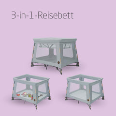 Maxi-Cosi Swift 3-in-1 Reisebett Baby, Babywiege, 0–3,5 Jahre, bis zu 15 kg, Reisebett höhenverstellbar, 2-in-1-Matratze, ultraleicht, in 1 Sekunde klappbar, Reisetasche, Eco Care, Beyond Grey