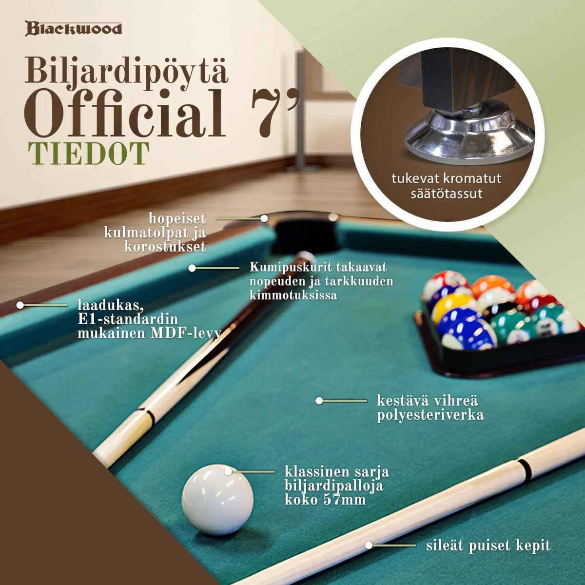 Blackwood Billardtisch Official 7'