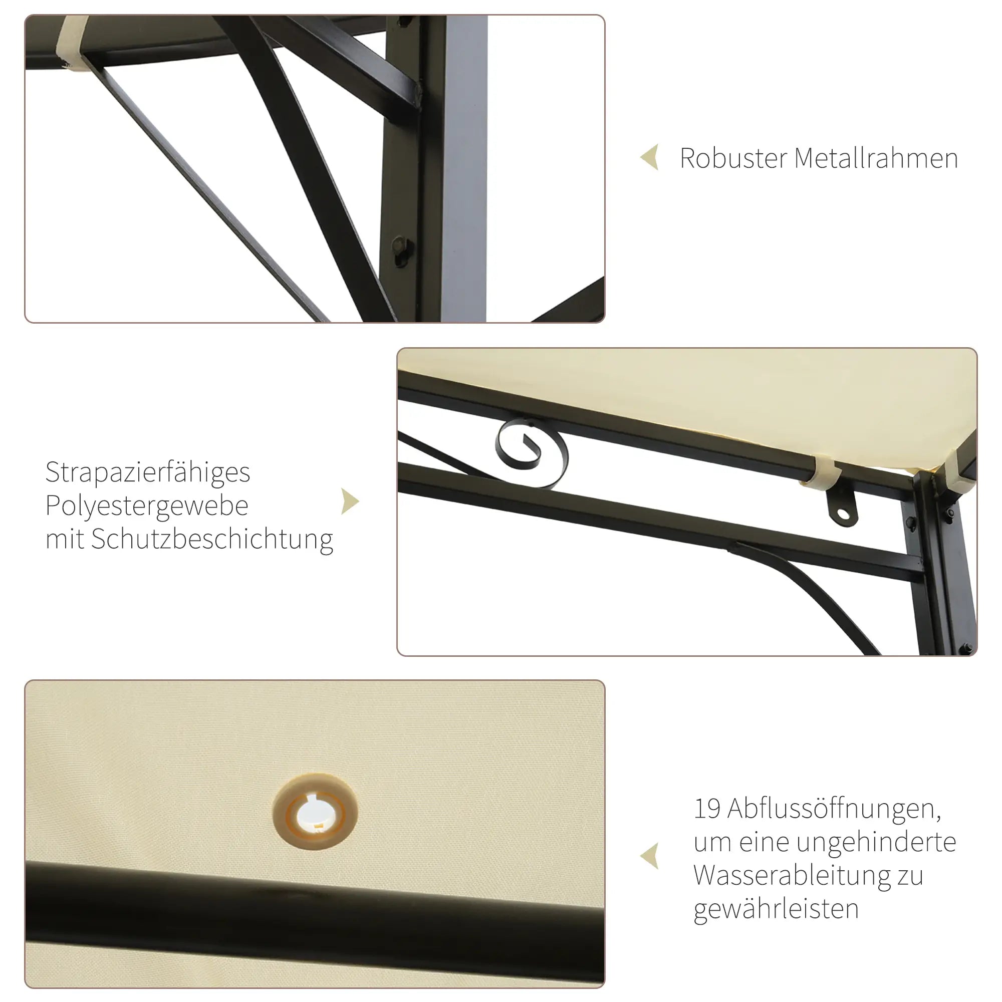 Outsunny Pergola Gartendach klappbares Seitendach Wandmontage