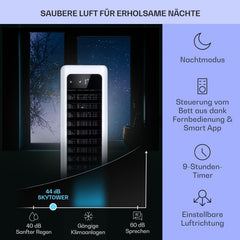 Klarstein Luftkühler mit Wasserkühlung, 5-in-1 Verdunstungskühler, Luftbefeuchter, Ventilator & Luftreiniger, Mobile Klimageräte Luftkühler mit App-Steuerung, 80W Air Cooler, 462m³/h Luftstrom, Weiß