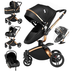 3 in 1 Kombikinderwagen 3 in 1 Reisesysteme Kinderwagen Infant Hochlandschaft Liegender Buggy Kinderwagen Neugeborenen Kinderwagen Faltbarer Standardkinderwagen (906 White)