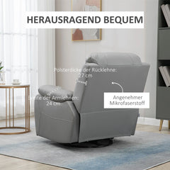 HOMCOM Fernsehsessel Relaxsessel verstellbar drehbar grau