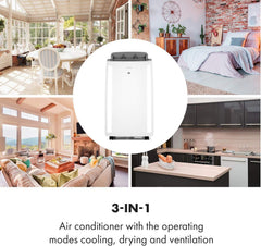 KLARSTEIN Grandbreeze Pro 14K – Mobiles Klimagerät, Luftentfeuchter, Ventilator, 3 Geschwindigkeiten, 14000 BTU/1,65 kW, Raum: 42 bis 68 m², Durchfluss: 460 m³/h, CEE A – Weiß Klimaanlage