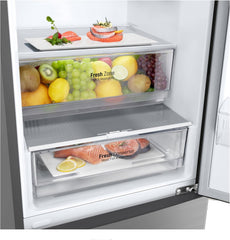 LG GBV22NCCEP Kühl-/Gefrierkombination – Smart Inverter Compressor, Total No Frost, Modern Flat Door Design, Matt Schwarz Metallic, Energieeffizienz A