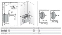 Harvia Saunaofen elektrisch Vega BC80, 8kW, 7-12m, feste Regelung