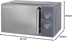 Russell Hobbs Honeycomb RHMM715G 17 Liter 700 W Grau Solo manuelle Mikrowelle mit 5 Leistungsstufen, integrierter Timer und Auftaufunktion