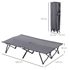 Outsunny Campingbett klappbar für 2 Personen erhöht faltbar
