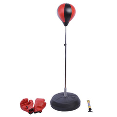 HOMCOM Punchingball Set höhenverstellbar inkl. Handschuhe Pumpe