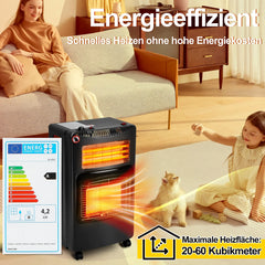 Sonnewelt Gasheizung 4200w und 1260w Gas-Elektro-Heizgert mit Gasdruckregler, Gasschlauch, Gasflaschen Adapter