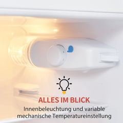 Merax Kühlschrank mit Gefrierfach, Kühl-Gefrierkombination, klein Kühlschrank mit 51L und Gefrierschrank 21L, Leise, LED, Glasablagen, Gemüsefach, Türablagen, für Küche, Wohnzimmer, Büro, Schwarz