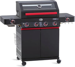 RÖSLE Elektrogrill BBQ-Portable Videro E2-P, tragbarer Tischgrill mit 2 Brennern, Warmhalterost und Deckel mit Glaseinsatz, pulverbeschichteter Stahl, schwarz/silbern
