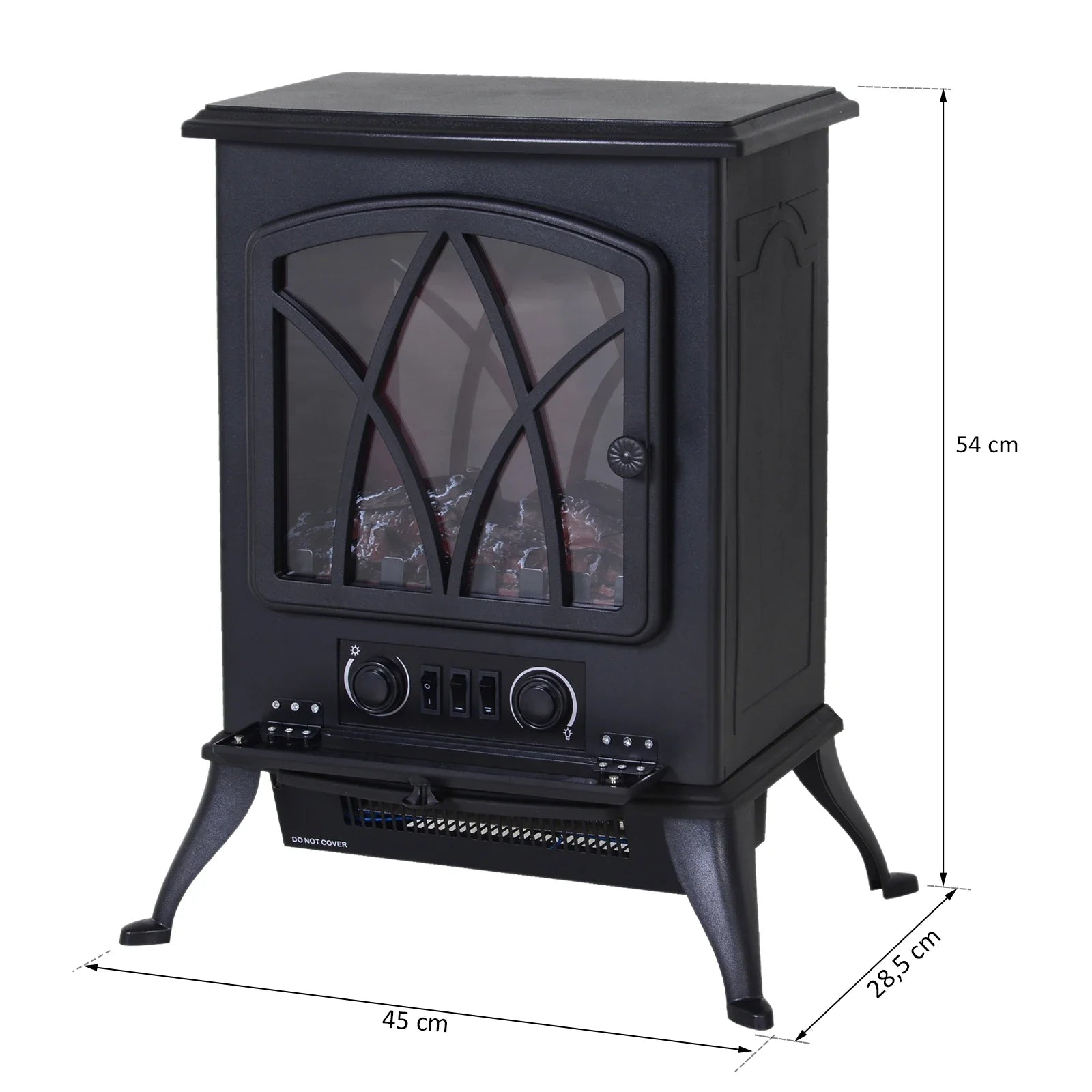 HOMCOM Elektrokamin Kaminofen rustikales Design Feueranimation