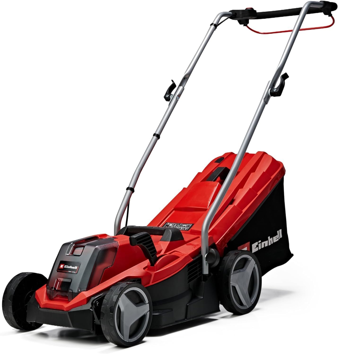 Einhell Akku-Rasenmher GE-CM 18/33 Li Kit Power X-Change (18 V, 33 cm Schnittbreite, bis 200 m, Brushless, 30L Fangkorb, 25-65 mm Schnitthhe, inkl. 4,0 Ah Akku + Ladegert)