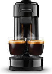 Philips Senseo Switch Pad- und Filterkaffeemaschine, 2-in-1-Brühtechnologie, 1-Liter-Wasserbehlter, 7 Tassen in einem Durchgang, Klavierlackschwarz (HD6592/64)