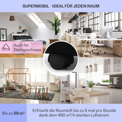 KLARSTEIN Grandbreeze Pro 14K – Mobiles Klimagerät, Luftentfeuchter, Ventilator, 3 Geschwindigkeiten, 14000 BTU/1,65 kW, Raum: 42 bis 68 m², Durchfluss: 460 m³/h, CEE A – Weiß Klimaanlage