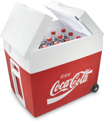 Mobicool MT48W AC/DC - elektrische Kühlbox mit Rollen passend für eine komplette Getrnkekiste / Bierkiste, 48 Liter, 12 V und 230 V für Auto, Lkw, Boot, Reisemobil und Steckdose, Blau