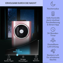 Klarstein Mobile Klimaanlage mit Abluftschlauch, 5-in-1 Klimagerät, Ventilator, Luftentfeuchter, Luftreiniger & Nachtmodus, App-Steuerung, Kleine & Portable, für Wohnung & Büro, 12000 BTU