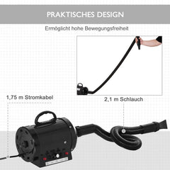 PawHut Hundefön 2800W leise stufenlos einstellbar