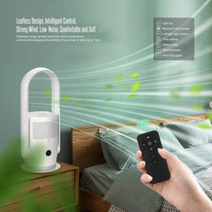 Rotorloser Ventilator mit Luftreiniger, Ultty Turmventilator Leise mit Fernbedienung, Touch, 8H Timer, HEPA-Filter 99,97%, 80cm 90° Oszillation Bladeless Fan für Schlafzimmer Heim, CR022 Weiß