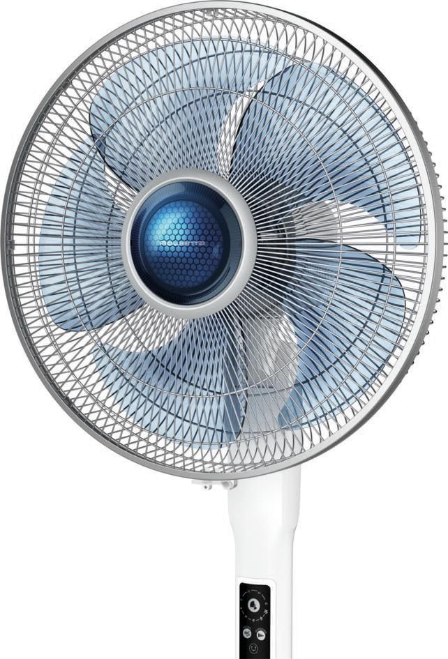 Rowenta VU5870 Standventilator Turbo Silence Extreme+ | Fernbedienung | 5 Geschwindigkeiten | Abschaltautomatik | Timer | Automatische Oszillation | Höhenverstellbar, Weiß