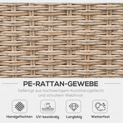 Outsunny Gartenmöbelset 4-teilig wetterfest mit Ablage Polyrattan
