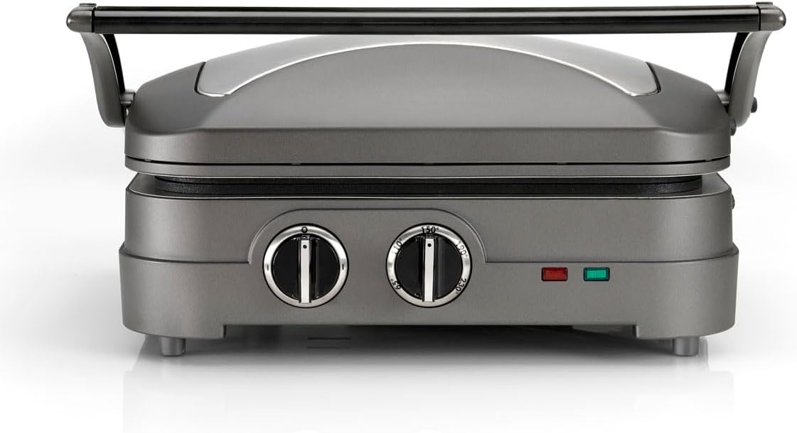 Cuisinart Hot Plate Entertaining Grill & Griddle | XL Elektrischer Plancha Grill, Teppanyaki Grillplatte für zu Hause | Antihaftbeschichtete abnehmbare Platte, 2-Zonen-Temperaturregelung bis zu 260°C