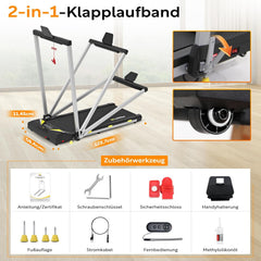 Freepi 4 in 1 Laufband für Zuhause mit Neigung 1-6km/h 2.5PS Motor mit Fernbedienung, Walking Laufband Pad Schreibtisch ragbar Heim-Fitnessgert