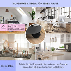 Klarstein Mobile Klimaanlage mit Abluftschlauch, 4-in-1 Klimagerät mit Ventilator, Luftentfeuchter & Nachtmodus, Kleine & Portable Klimaanlage für Wohnung & Büro, App-Steuerung, 12000 BTU