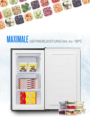 Heinrich´s Gefrierschrank 61Liter -18°C Freezer, 3x Gefrierschublade, 7 Stufen Temperaturregler, Airflow, wechselbarer Türanschlag weiß