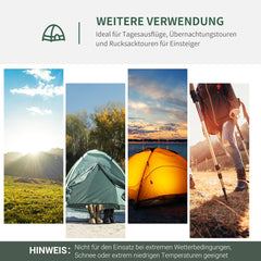 Outsunny Campingzelt Kuppelzelt 2-3 Personen erweiterbar 4 Türen