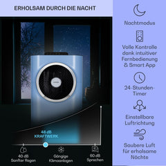 Klarstein Mobile Klimaanlage mit Abluftschlauch, 5-in-1 Klimagerät, Ventilator, Luftentfeuchter, Luftreiniger & Nachtmodus, App-Steuerung, Kleine & Portable, für Wohnung & Büro, 12000 BTU
