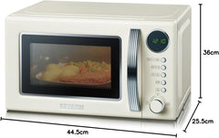 SEVERIN 2-in-1 Retro Mikrowelle mit Grillfunktion, Grillofen mit 5 Leistungsstufen und 8 Automatikprogrammen, hochwertige Mikrowelle mit Grill, ca. 700 W, creme / chrom, MW 7892