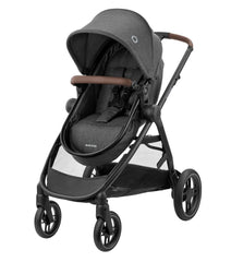 Maxi-Cosi Zelia S Trio Kinderwagen 3 in 1 Komplettset, 0-4 Jahre, bis 22 kg, Zusammenklappbar, Kompakt, Verstellbarer Baby Kinderwagen, mit CabrioFix S i-Size Babyschale, Zubehör, Wickeltasche, Grau