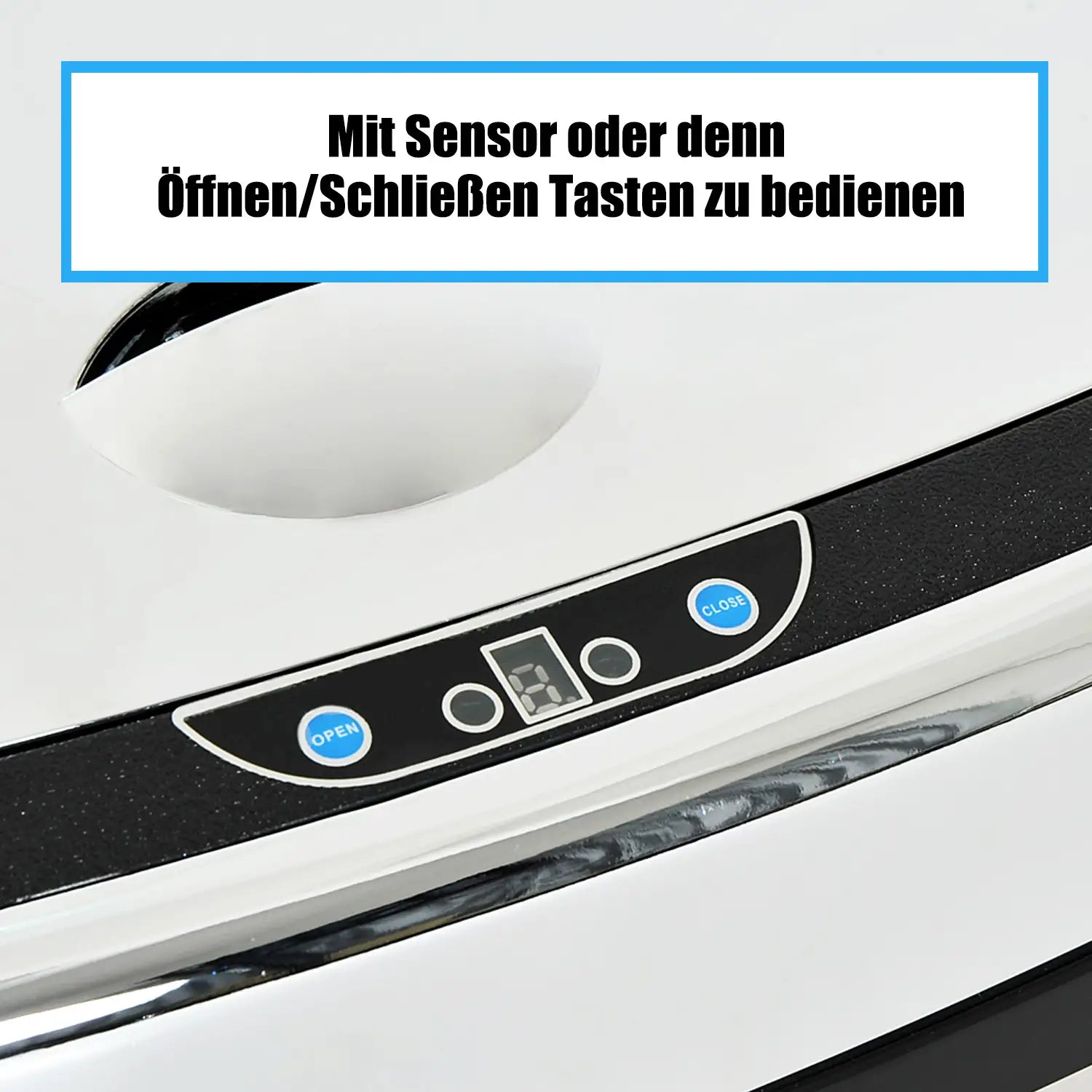 HOMCOM Automatik Mülleimer mit Sensor Abfalleimer Edelstahl